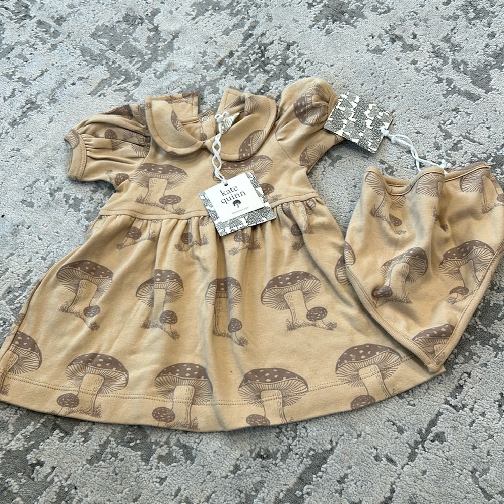 COPY - Kate Quinn Mushroom dress and bib set NWT
